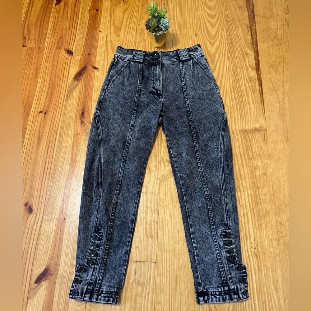 Ulla Johnson Brodie Denim Jeans Black Acid High Rise Wash Women’s SIZE 2